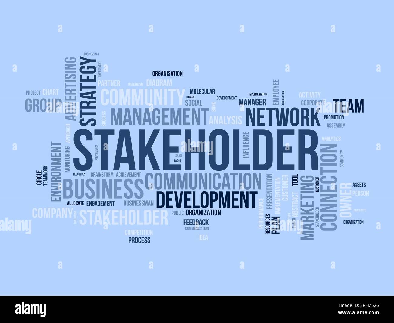 Concept d'arrière-plan Word Cloud pour les parties prenantes. schéma des employés, stratégie de gestion d'entreprise de connexion à l'entreprise. illustration vectorielle. Illustration de Vecteur