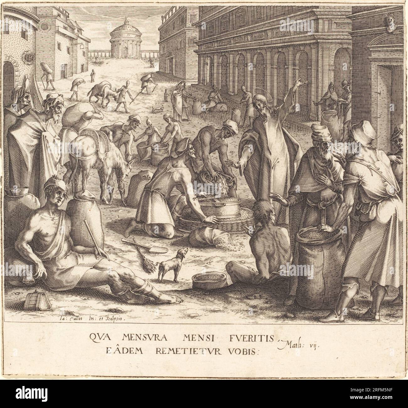 'Jacques Callot, les pondérateurs à grains, 1608/1611, gravure, planche : 19,6 x 21,1 cm (7 11/16 x 8 5/16 po.), R.L. Collection Baumfeld, 1969,15,14' Banque D'Images