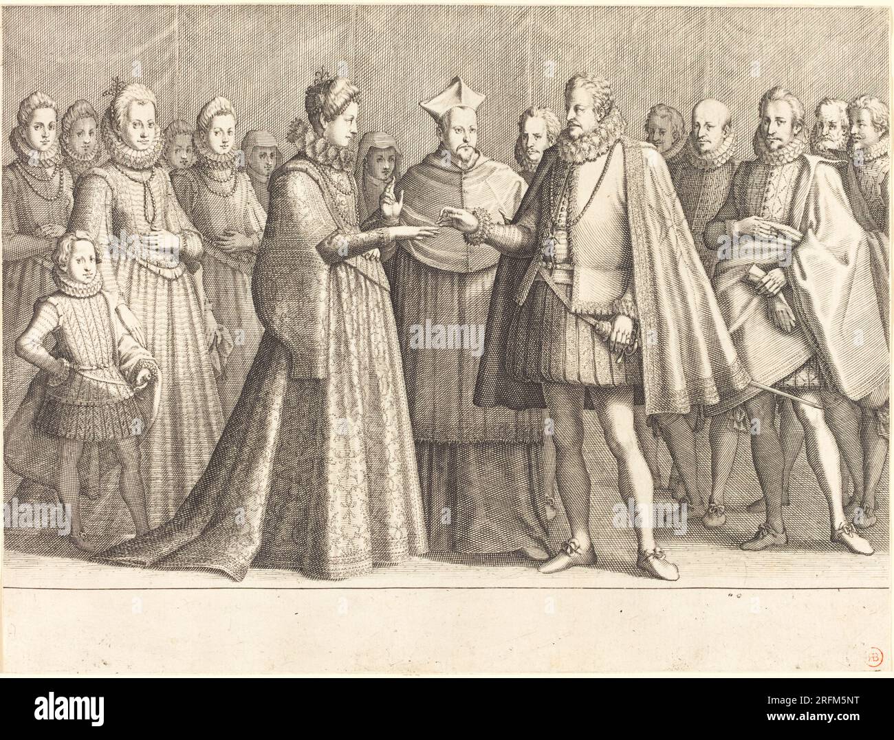 'Jacques Callot, le mariage de Ferdinando et Christine de Lorraine, c. 1614, gravure, planche : 22,2 x 27,5 cm (8 3/4 x 10 13/16 po.), R.L. Collection Baumfeld, 1969,15,17' Banque D'Images