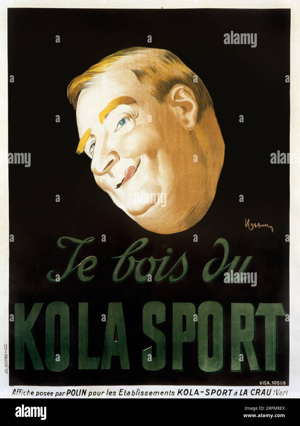 Kola Sport - portrait de Polin, le célèbre chanteur de café-concert français, 1917 - pub boissons gazeuses Banque D'Images
