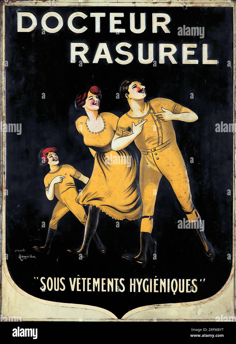 Docteur Rasurel - Vintage Tin Sign. ca 1906. Œuvre de Leonetto Cappiello Banque D'Images