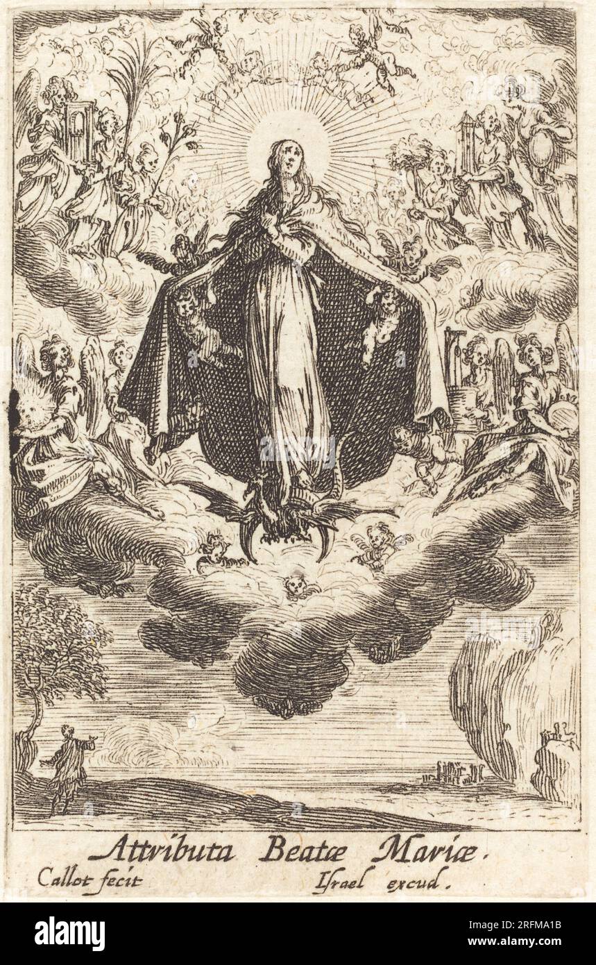 'Jacques Callot, attributs de la Vierge, en ou après 1630, gravure, R.L. Collection Baumfeld, 1969,15,797' Banque D'Images