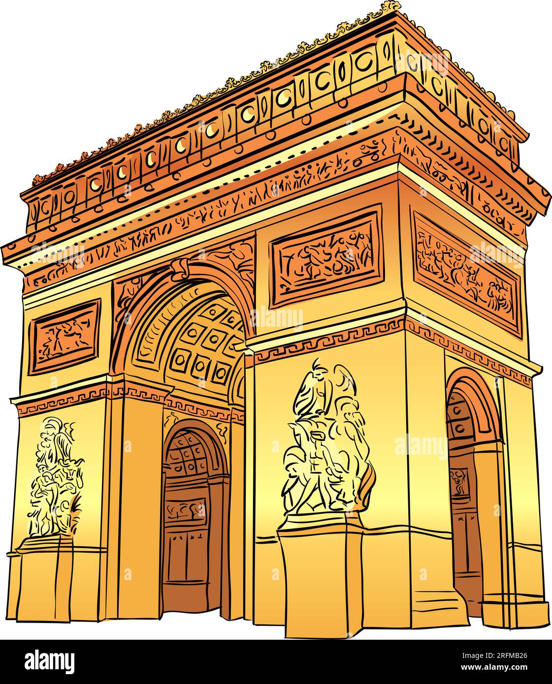 Vector Arc de triomphe Paris, France Illustration de Vecteur Vector Arc de triomphe Paris, France Illustration de Vecteur