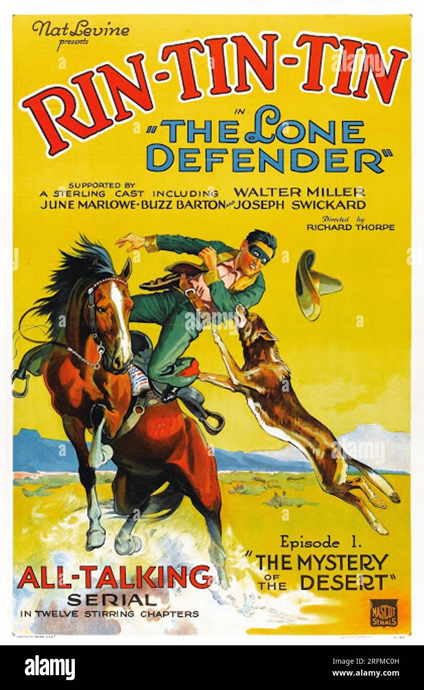 The Lone Defender' une série de films de mascotte américaine de 1930 mettant en vedette Rin-Tin-Tin. Banque D'Images