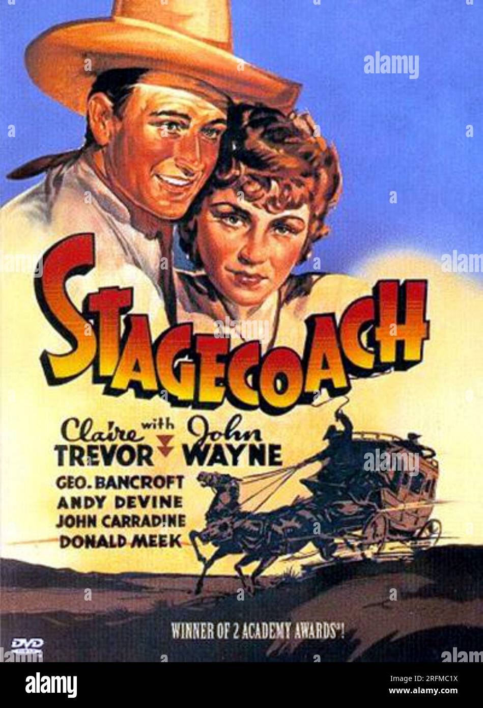 Stagecoach', un film de 1939 mettant en vedette Claire Trevor et John Wayne. Banque D'Images