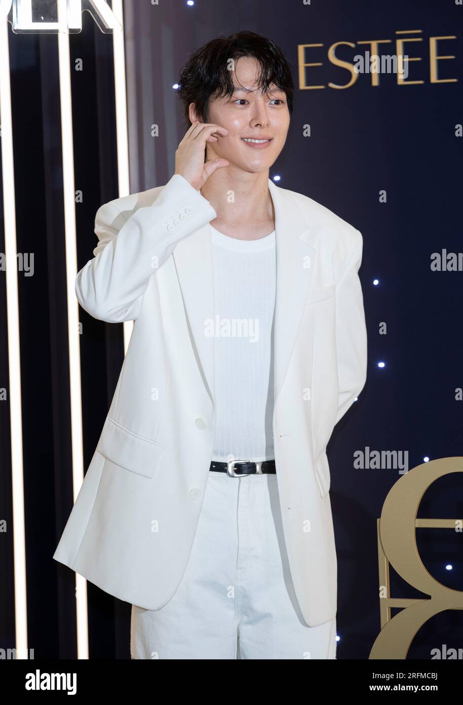 Séoul, Corée du Sud. 4 août 2023. L'acteur et mannequin sud-coréen Jang Ki-yong, assiste à un photocall pour l'événement Pop-Up Open Estee Lauder Launge à Séoul, en Corée du Sud, le 4 août 2023. (Photo : Lee Young-ho/Sipa USA) crédit : SIPA US/Alamy Live News Banque D'Images