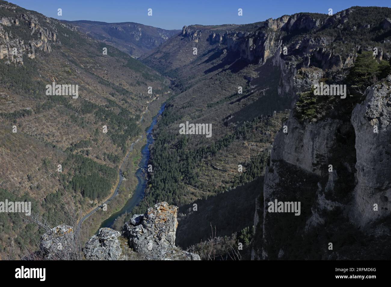 France, département de l'Aveyron, le Rozier, Saint-Pierre-des-Tripiers les gorges du Tarn, Parc national des Cévennes, Parc naturel régional des Grands Causses Banque D'Images