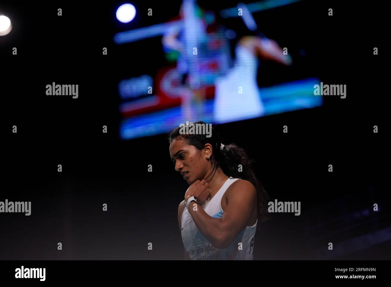 Sydney, Australie. 04 août 2023. Pusarla V. Sindhu de l'Inde en action lors du match en simple féminin le jour 4 du GROUPE SATHIO Australian Badminton Open 2023 entre l'Inde et les États-Unis au Quaycentre le 4 août 2023 à Sydney, Australie Credit : IOIO IMAGES/Alamy Live News Banque D'Images