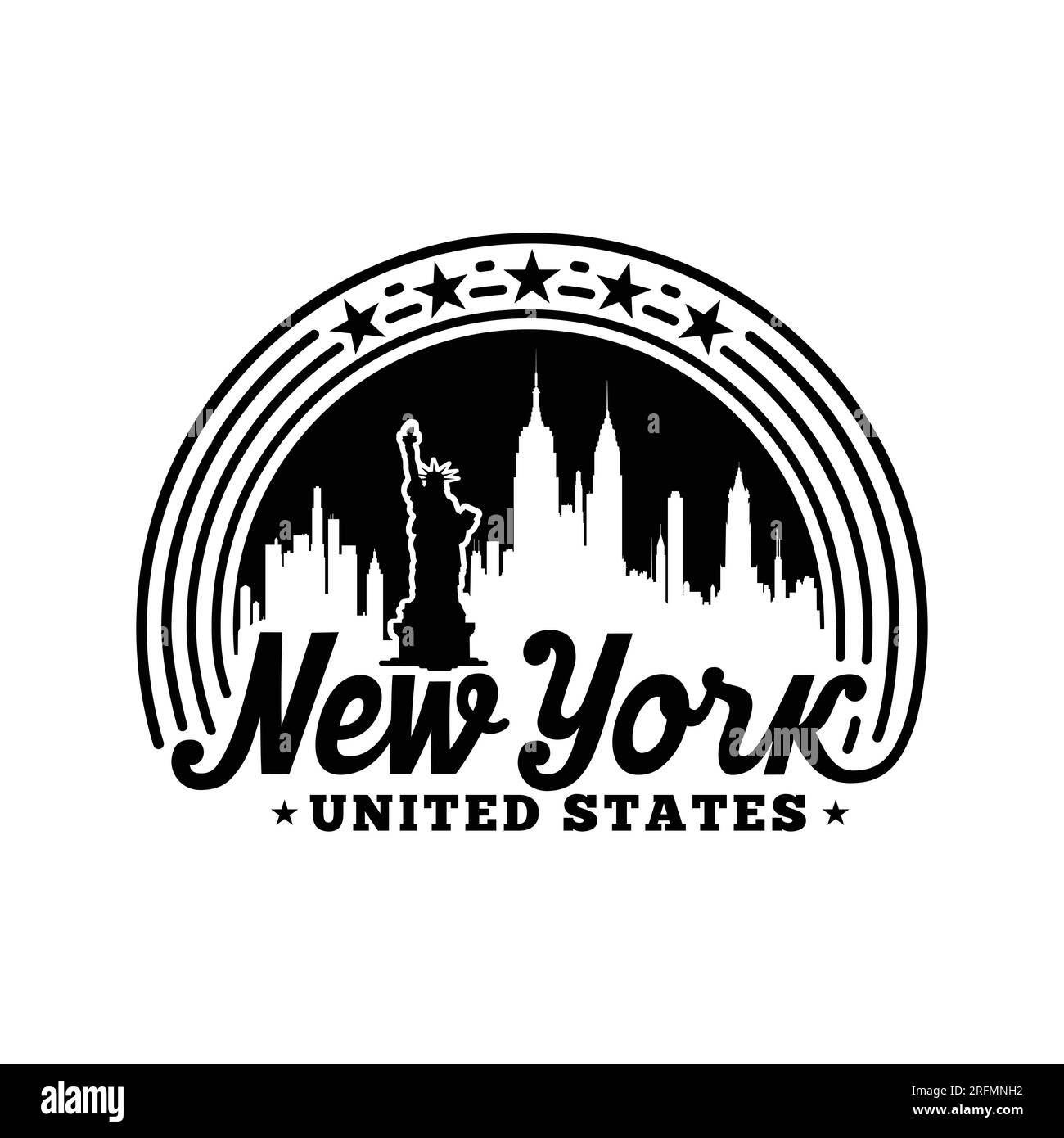 New York, États-Unis. Modèle de conception de logo. Vecteur et illustration. Illustration de Vecteur
