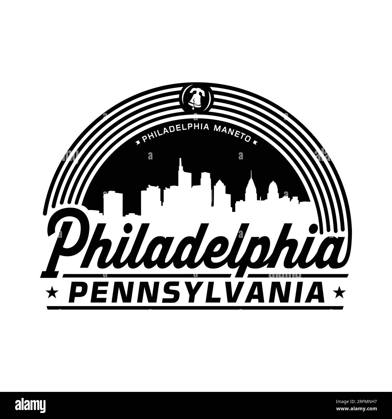 Philadelphie, Pennsylvanie. Modèle de conception de logo. Vecteur et illustration. Illustration de Vecteur