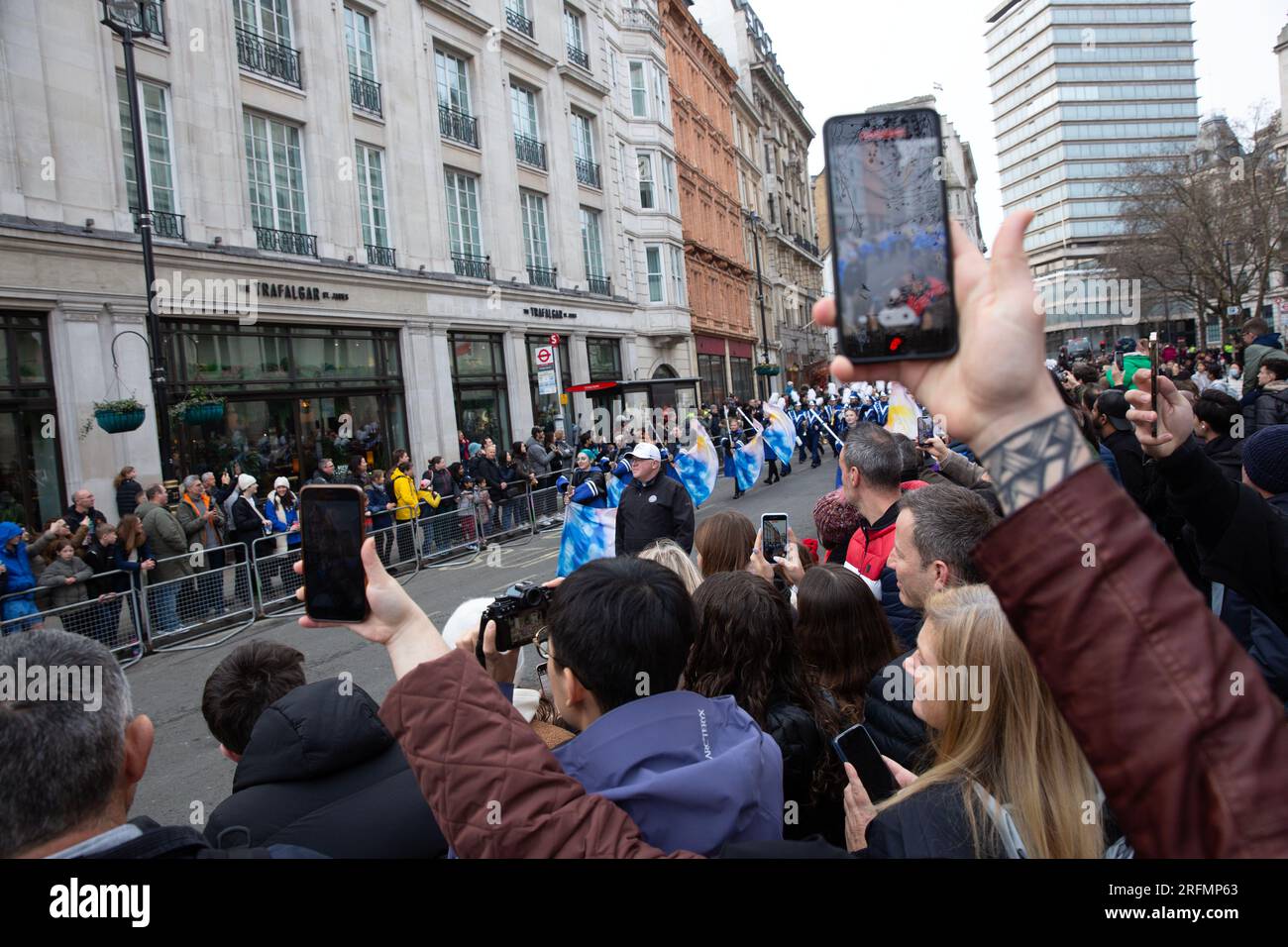 London News Parade du jour de l’an dans le centre de Londres, le jour du nouvel an. Banque D'Images
