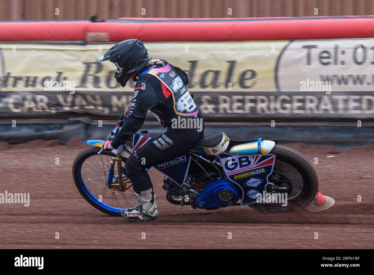 Jane Daniels en piste lors de la FIM Women's Speedway Academy au National Speedway Stadium, Manchester le vendredi 4 août 2023. (Photo : Ian Charles | MI News) crédit : MI News & Sport / Alamy Live News Banque D'Images