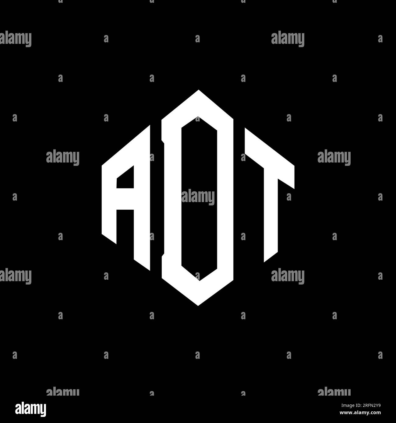Conception de logo de lettre ADT avec forme de polygone. Conception de logo en forme de polygone et de cube ADT. Modèle de logo vectoriel hexagone ADT couleurs blanches et noires. Monogr. ADT Illustration de Vecteur
