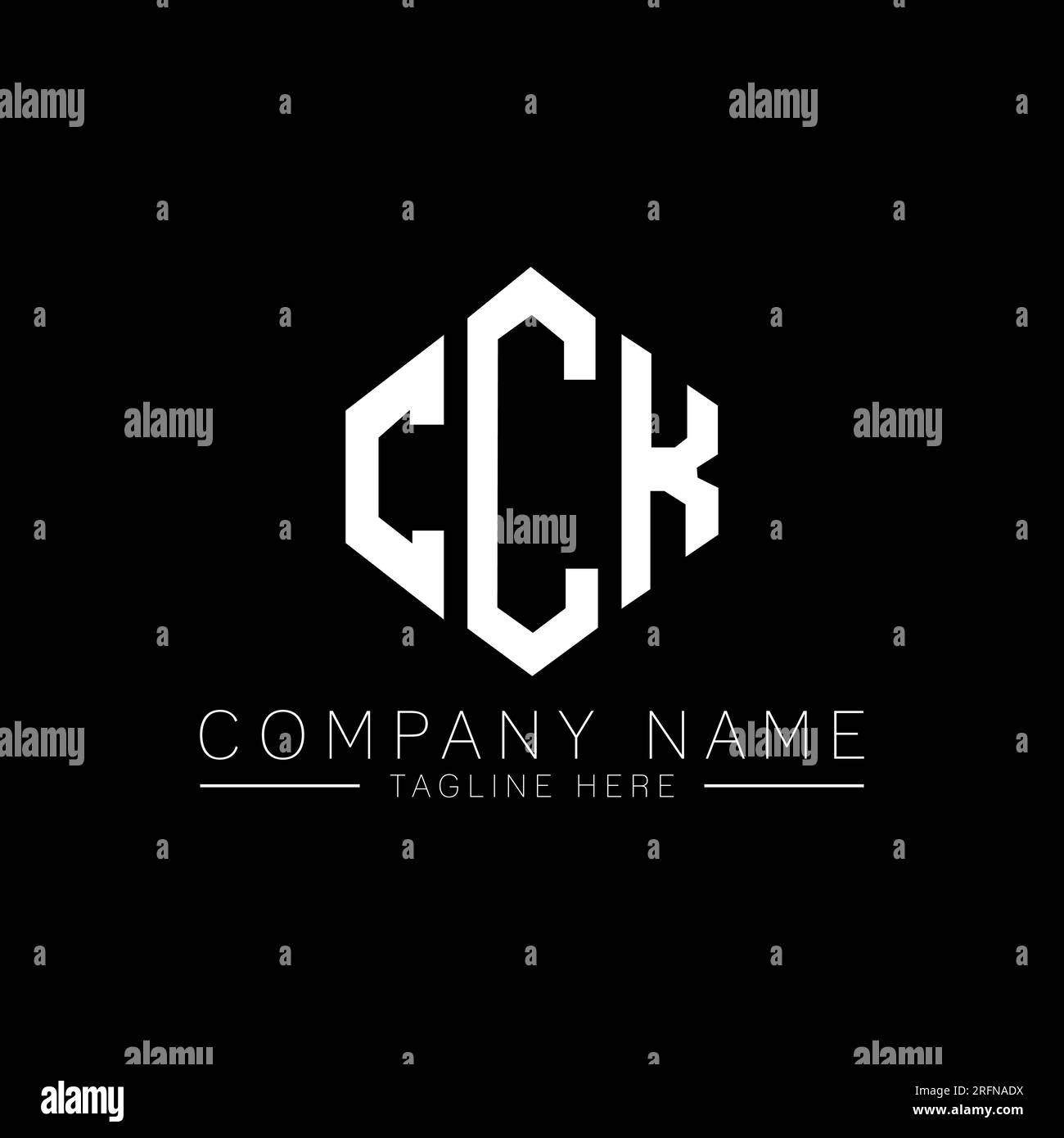 Logo de lettre CCK avec forme de polygone. Logo en forme de polygone et de cube CCK. Modèle de logo vectoriel hexagone CCK couleurs blanc et noir. CCK monogr Illustration de Vecteur