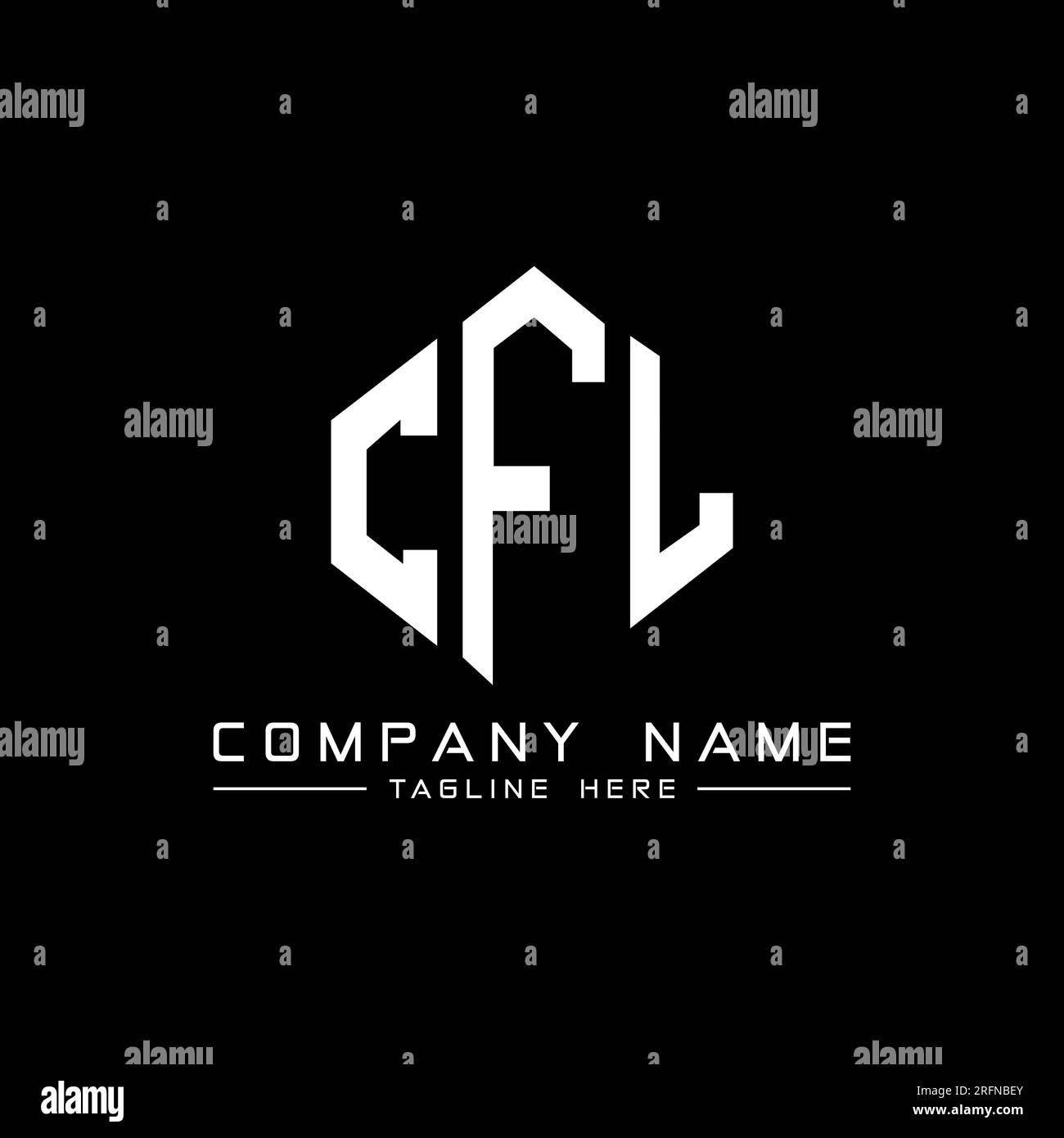 Logo de lettre CFL avec forme de polygone. Logo en forme de polygone et de cube CFL. Modèle de logo vectoriel hexagonal CFL couleurs blanc et noir. CFL monogr Illustration de Vecteur