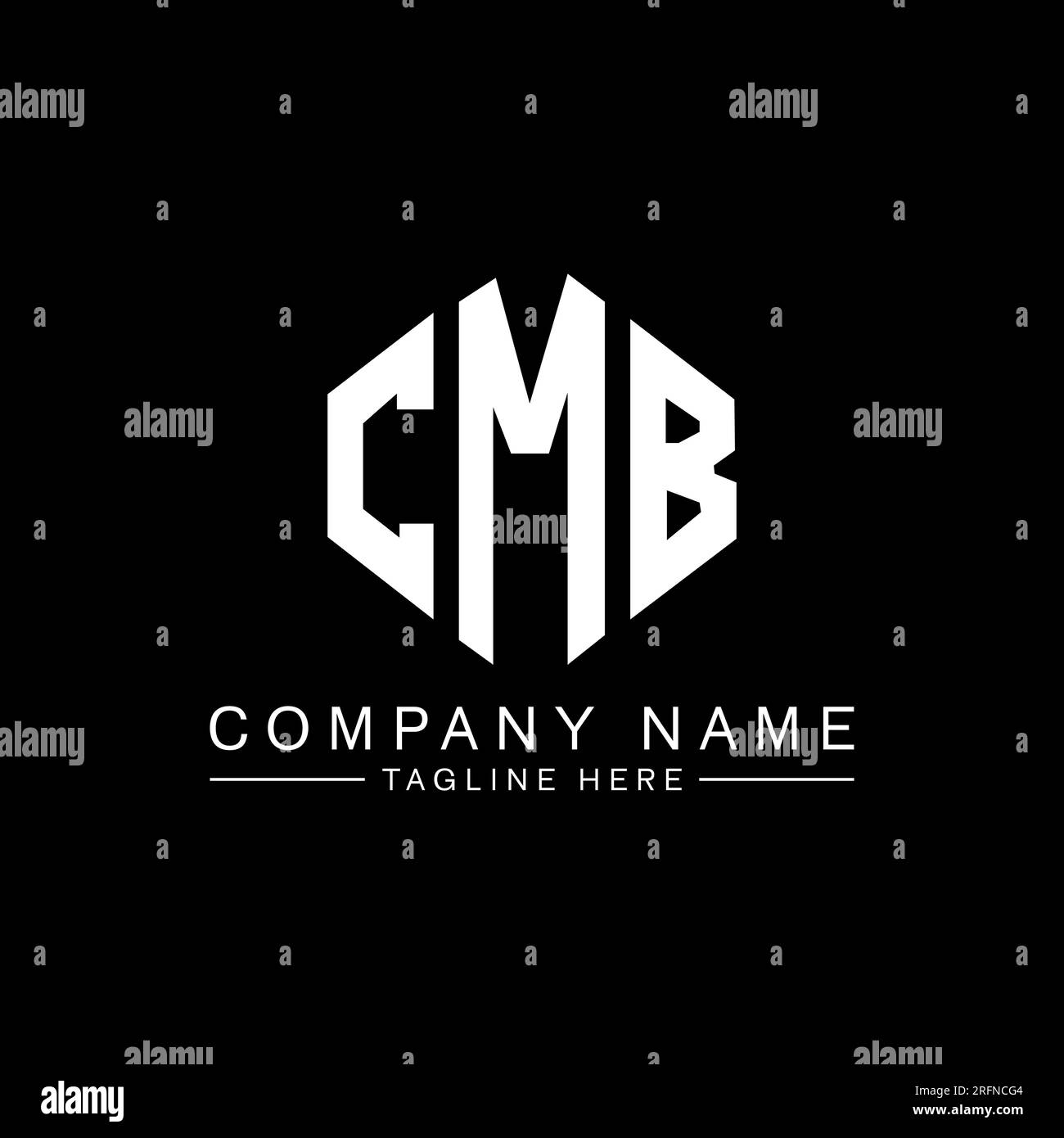 Logo CMB lettre avec forme de polygone. Logo en forme de polygone CMB et de cube. Modèle de logo vectoriel hexagonal CMB couleurs blanc et noir. CMB monogr Illustration de Vecteur