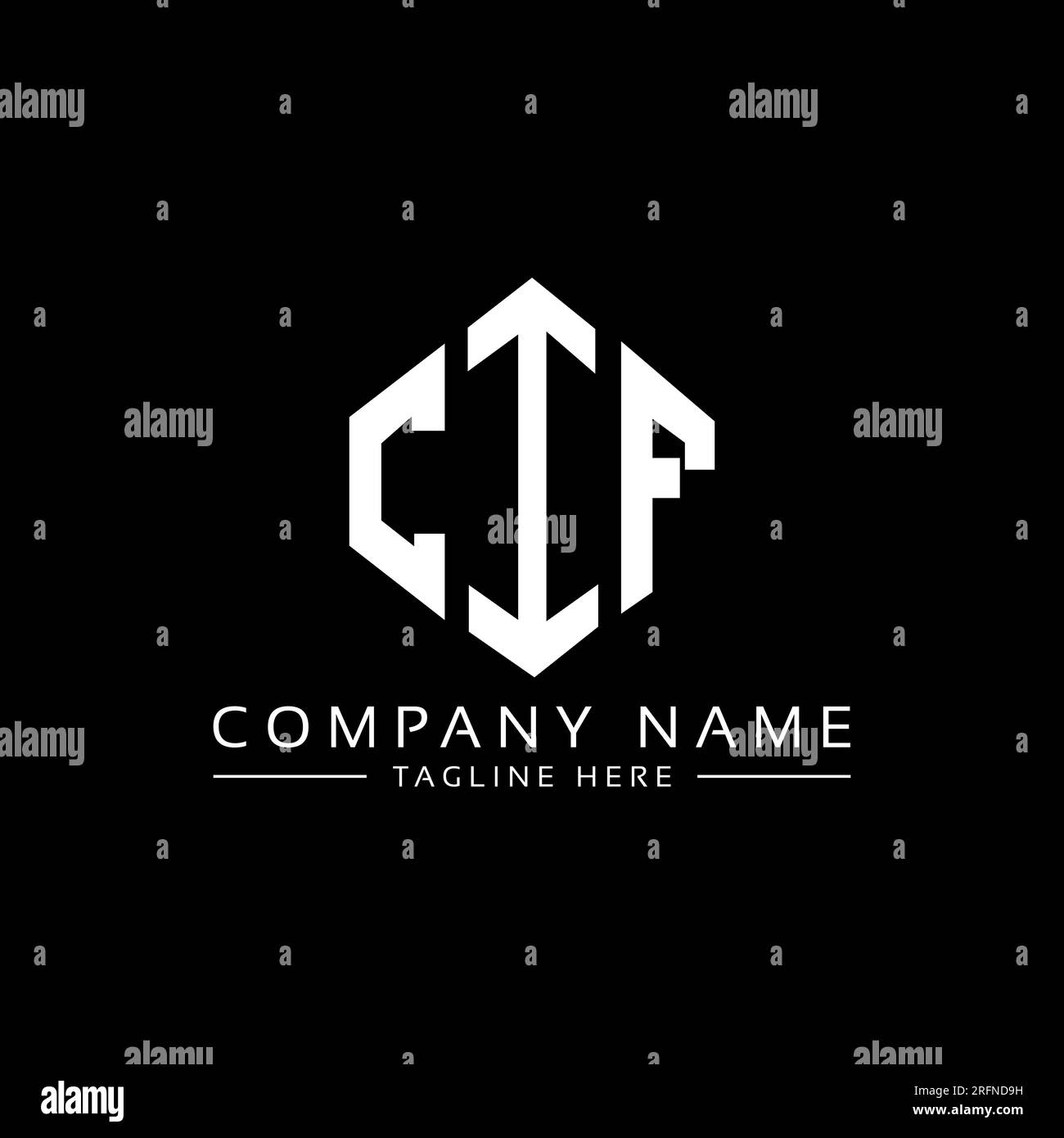 Conception de logo de lettre CIF avec forme de polygone. Conception de logo en forme de polygone et de cube CIF. Modèle de logo vectoriel hexagone CIF couleurs blanches et noires. CIF monogr Illustration de Vecteur