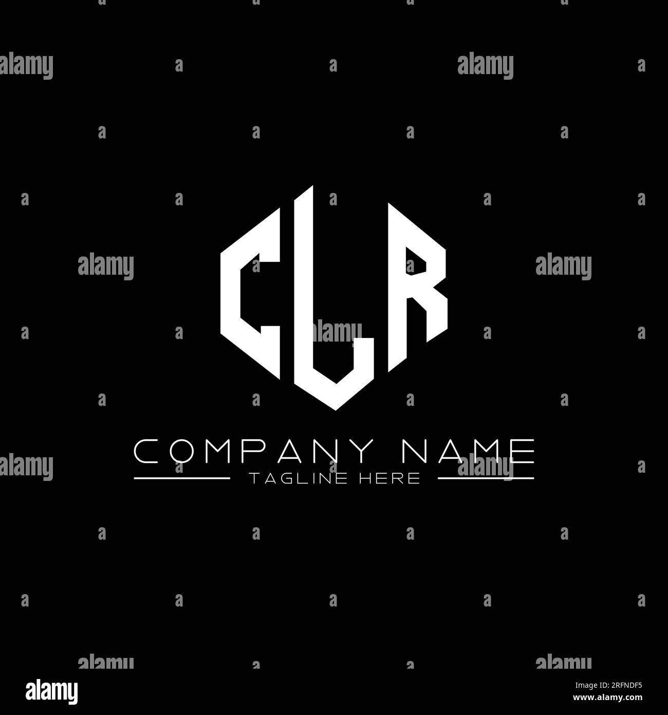 Logo de lettre CLR avec forme de polygone. Logo en forme de polygone et de cube CLR. Modèle de logo vectoriel hexagonal CLR couleurs blanc et noir. CLR monogr Illustration de Vecteur