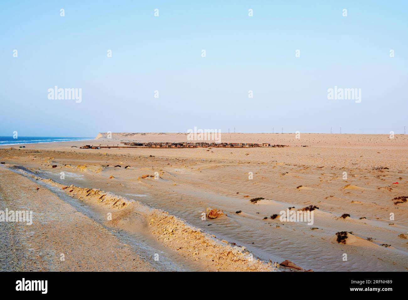 Un grand plan d'un camp sur la plage Banque D'Images