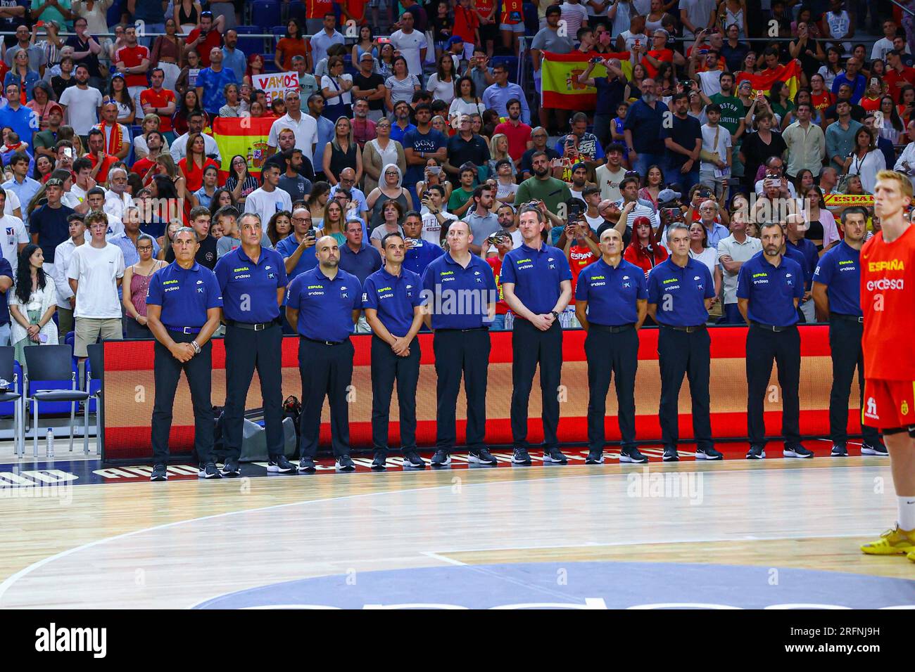 Madrid, Espagne. 04 août 2022. 4 août 2023 ; Wizink Center ; Madrid ; Espagne ; match amical; Coupe du monde de basket-ball FIBA ; Espagne vs Venezuela ; Team's Spain 900/cordon Press crédit : CORDON PRESS/Alamy Live News Banque D'Images