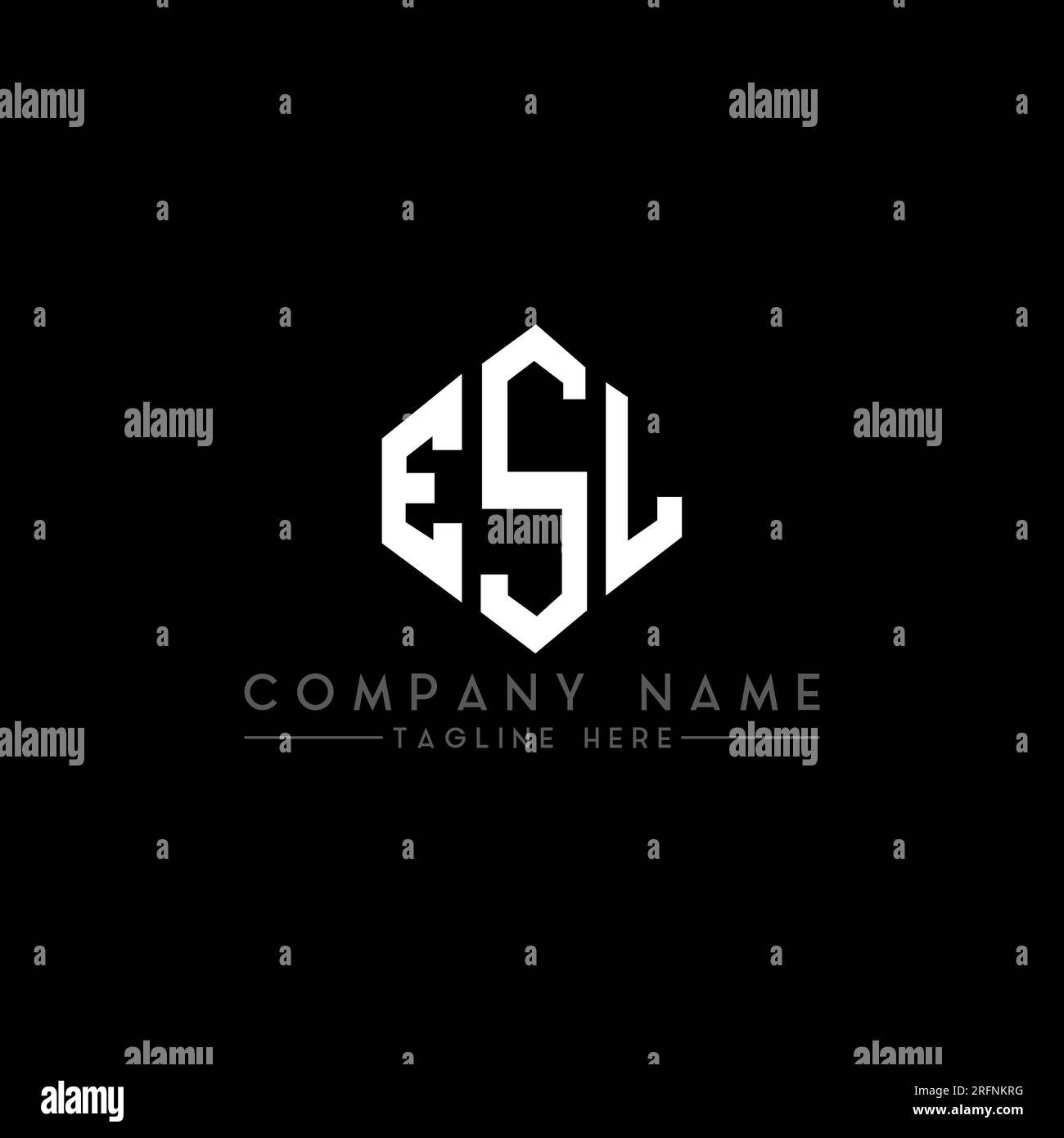 Conception de logo de lettre ESL avec forme de polygone. Polygone ESL et logo en forme de cube. Modèle de logo vectoriel ESL hexagone couleurs blanches et noires. Monogr. ESL Illustration de Vecteur