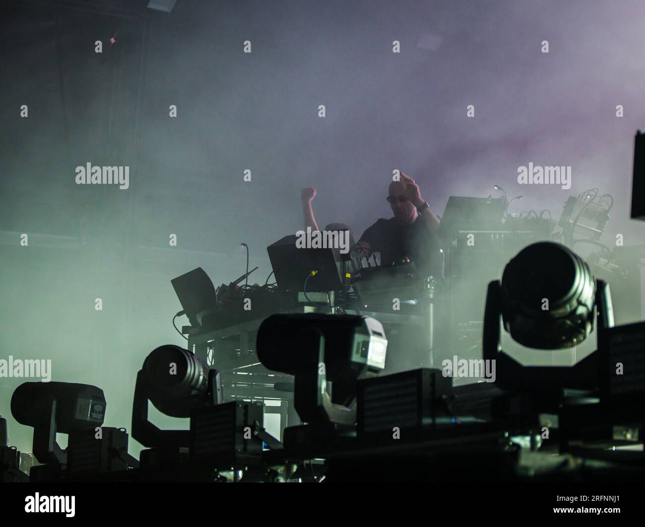 Wilderness Festival, Charlbury, Royaume-Uni. 4 août 2023. Les Chemical Brothers font la une du deuxième jour du festival de quatre jours qui célèbre l'art, la culture et la musique. Crédit : Andrew Walmsley/Alamy Live News Banque D'Images