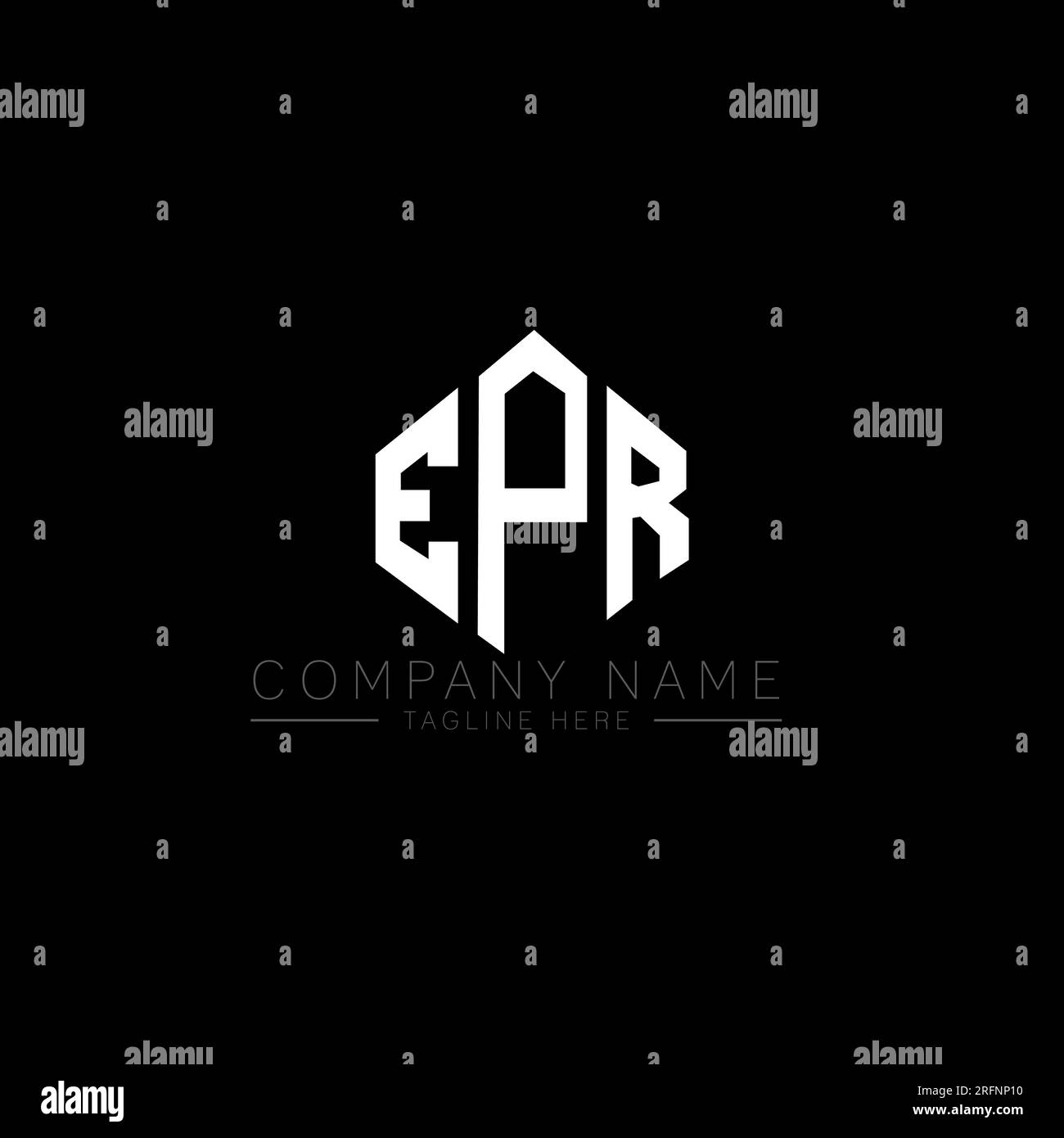 Logo de lettre EPR en forme de polygone. Polygone EPR et logo en forme de cube. Modèle de logo vectoriel hexagone EPR couleurs blanc et noir. Monogr. EPR Illustration de Vecteur