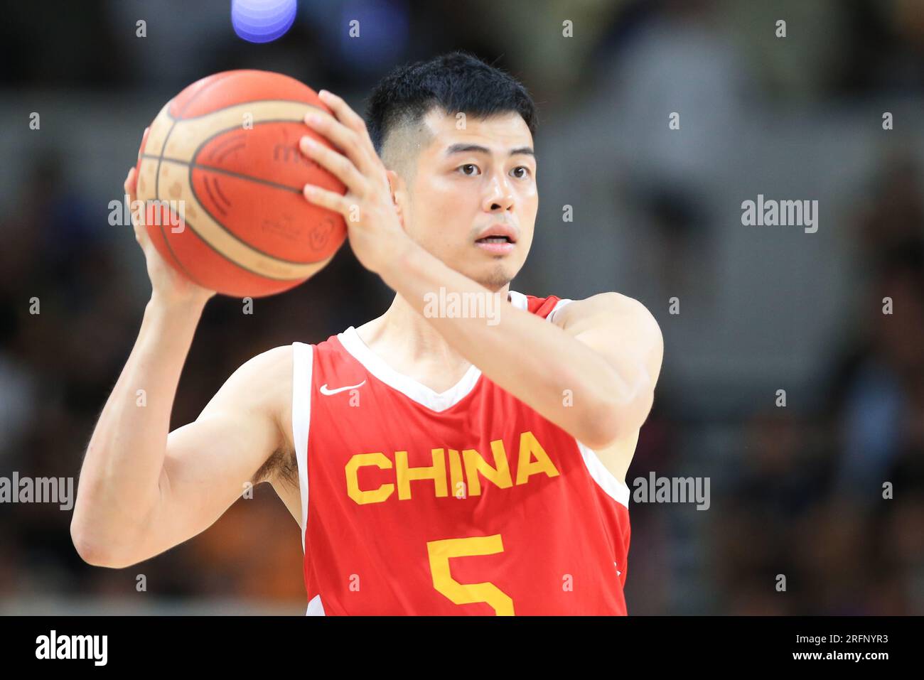 4 août 2023 ; BLM Group Arena, Trento, Trentino, Italie : Trentino basket Cup Cap Vert contre Chine ; China's Fang Shuo Credit : action plus Sports Images/Alamy Live News Banque D'Images