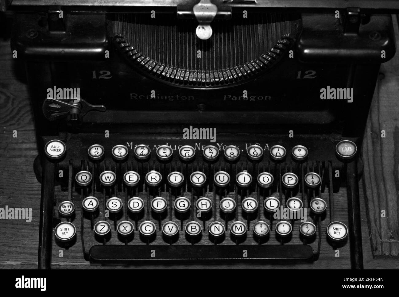 Les clés d'une machine à écrire Remington Paragon des années 1920. Banque D'Images