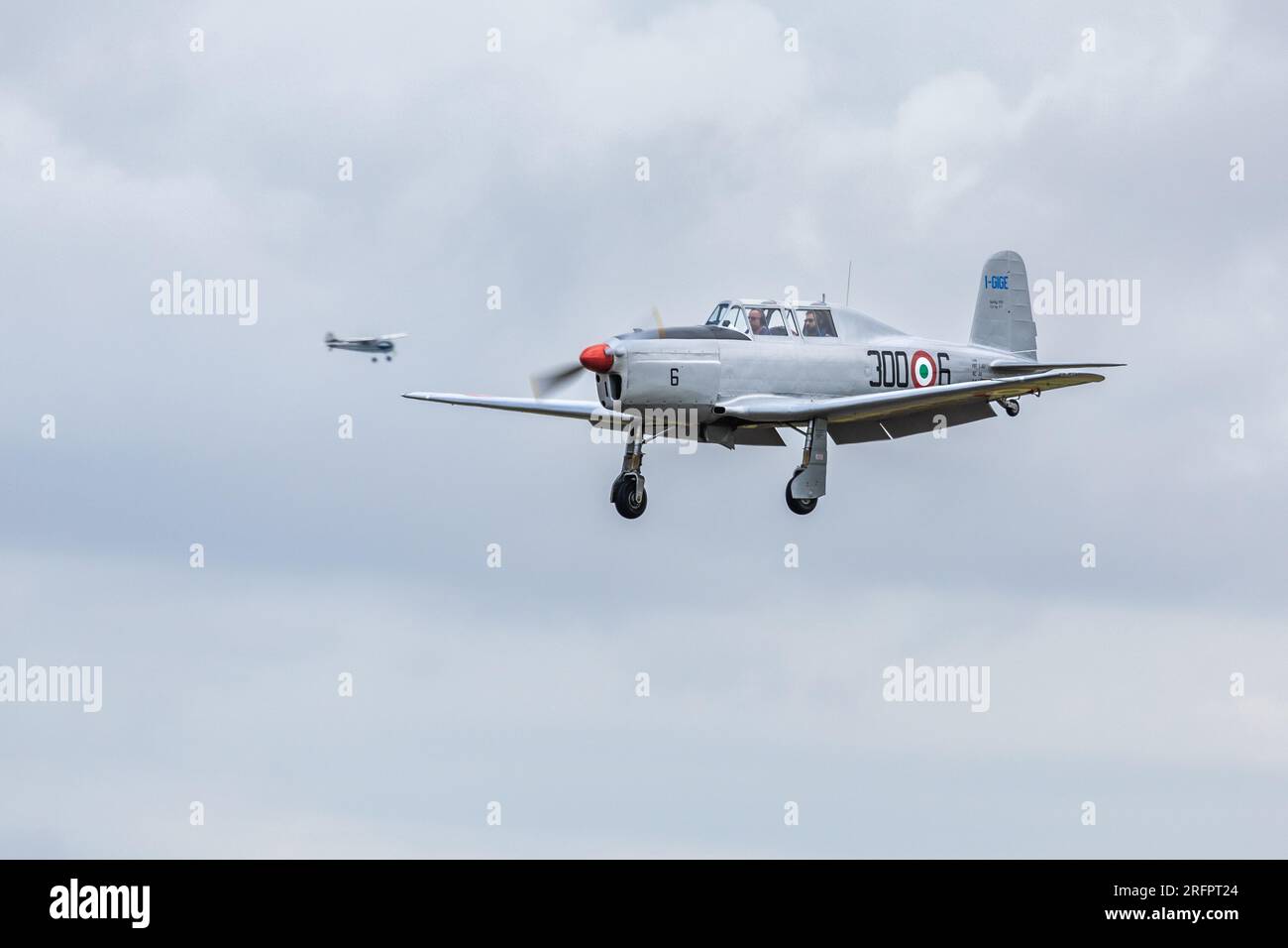 Fiat G.46, arrivant à la RAF Fairford pour le Royal International Air Tattoo 2023. Banque D'Images