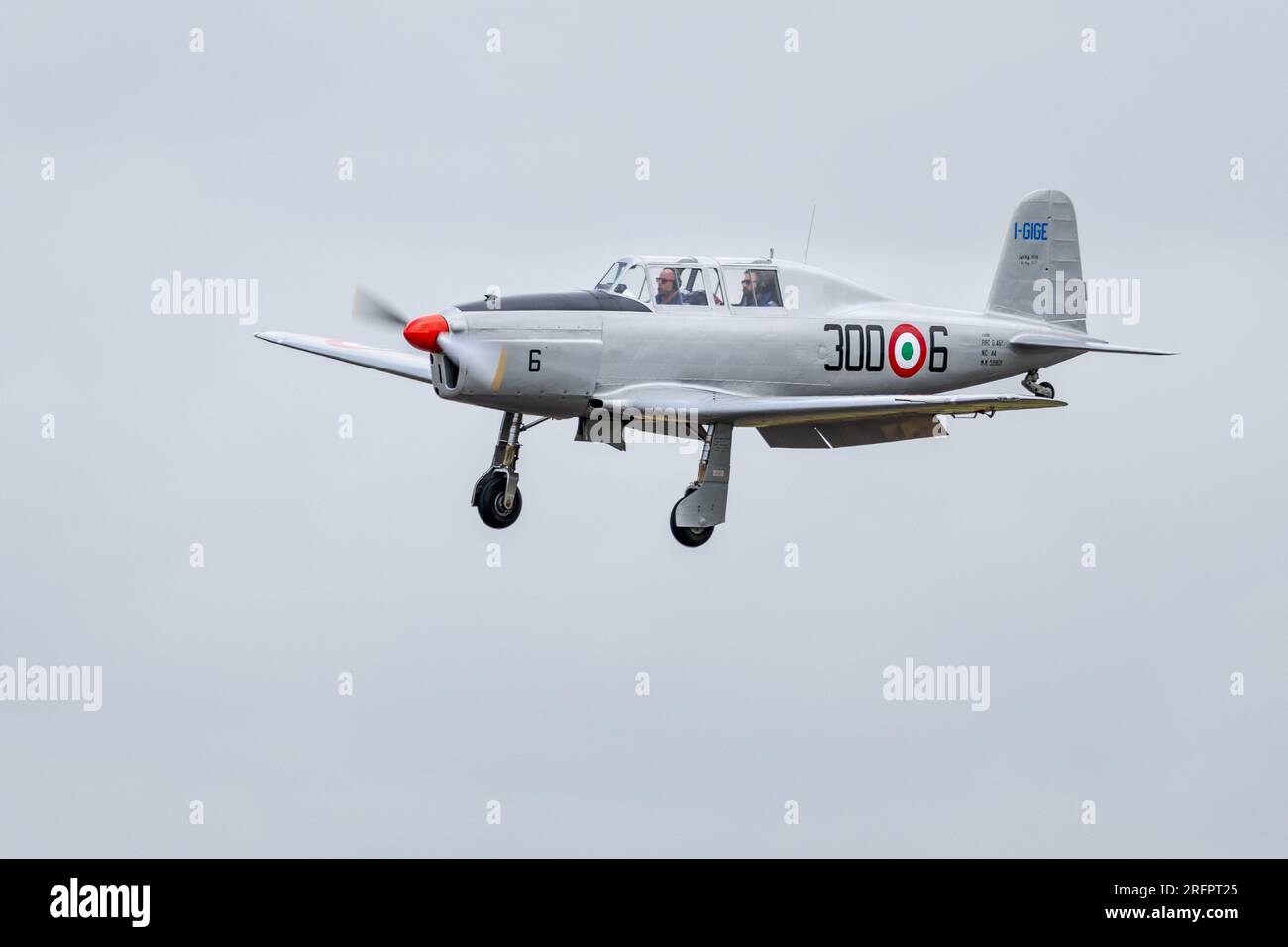 Fiat G.46, arrivant à la RAF Fairford pour le Royal International Air Tattoo 2023. Banque D'Images
