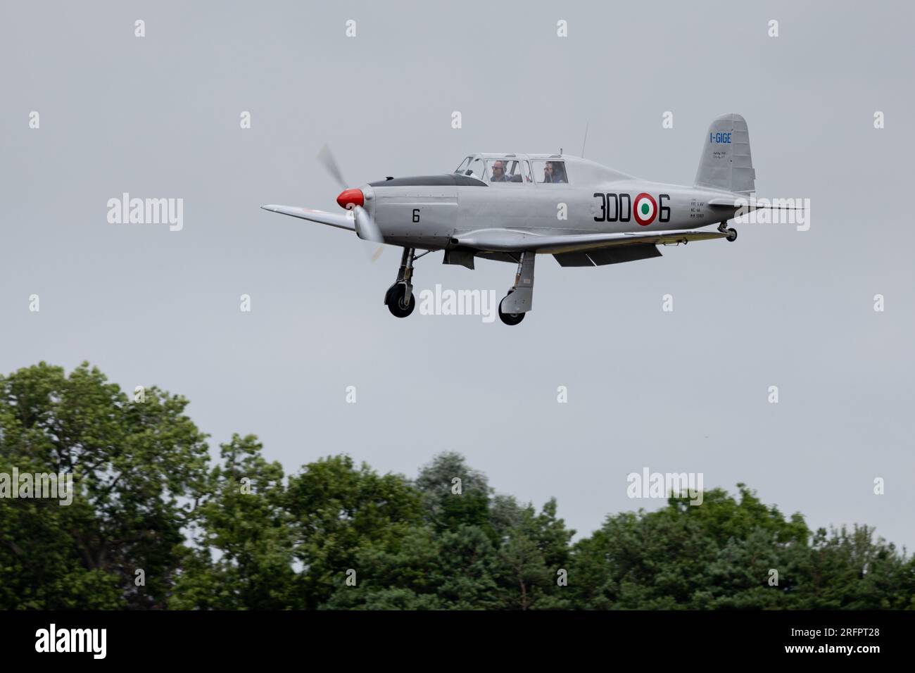 Fiat G.46, arrivant à la RAF Fairford pour le Royal International Air Tattoo 2023. Banque D'Images
