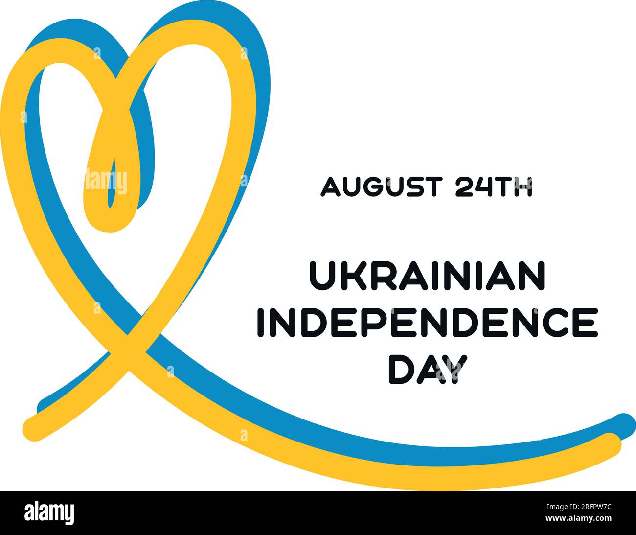 Illustration vectorielle du jour de l'indépendance de l'Ukraine. Ruban en forme de coeur Illustration de Vecteur