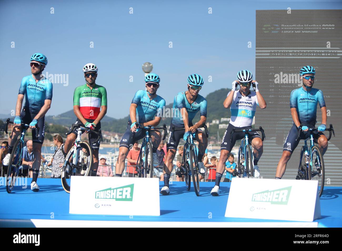 Astana Qazaqstan vainqueur par équipe lors de la Clasica San Sebastian 2023, course cycliste UCI Astana Qazaqstan vainqueur par équipe lors de la Clasica San Sebastian 2023, course cycliste UCI