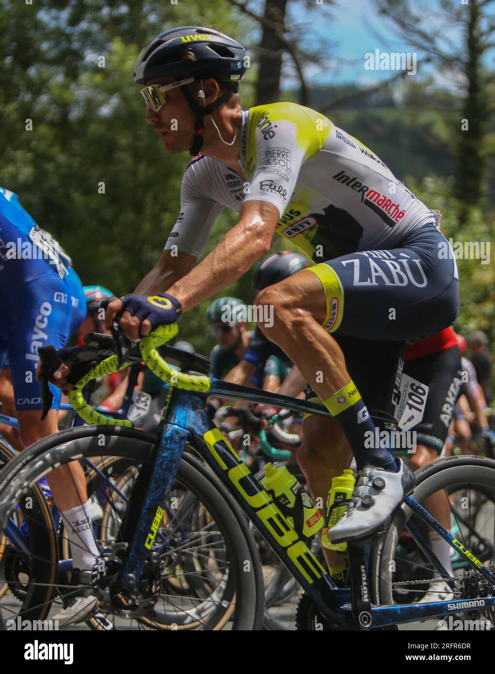 VLIEGEN Loïc d'Intermarché Cirque Wanty lors de la Clasica San Sebastian 2023, course VLIEGEN Loïc d'Intermarché Cirque Wanty lors de la Clasica San Sebastian 2023, course