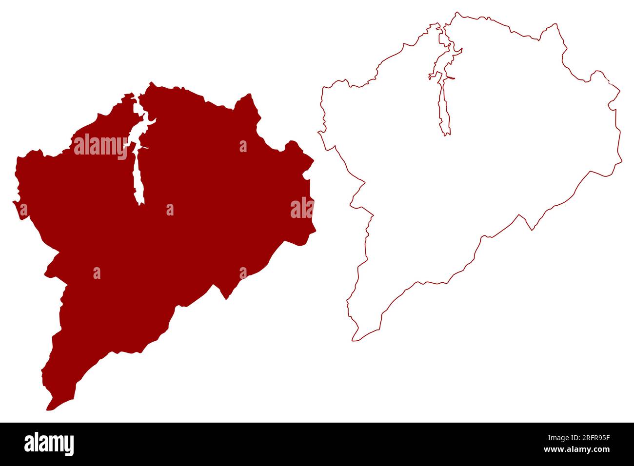 Gruyère District (Suisse, Confédération suisse, Canton de Fribourg ou Fribourg) illustration vectorielle de carte, croquis griffon Greyerzbezirk ou District Illustration de Vecteur