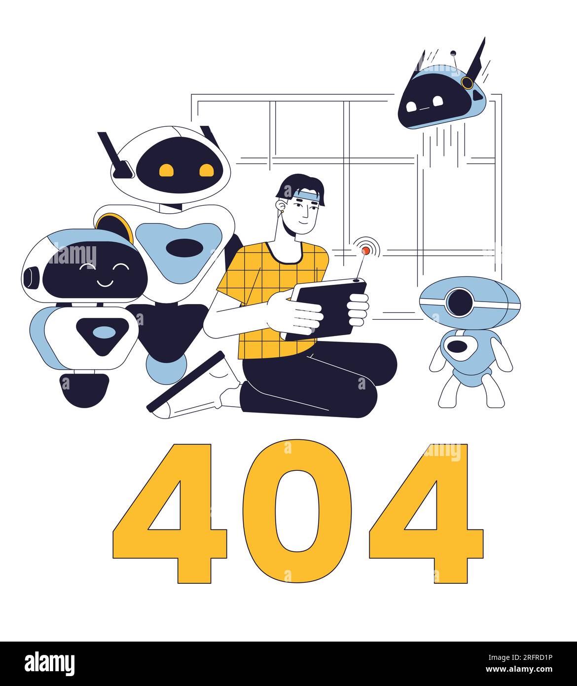 Message flash d'erreur 404 du laboratoire du robot scientifique Illustration de Vecteur