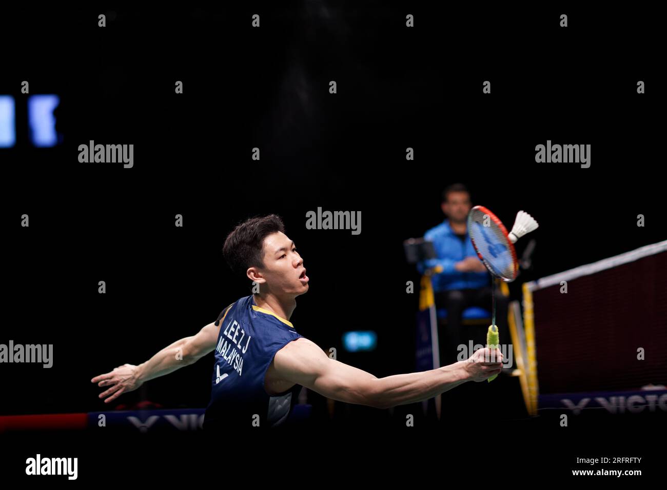 Sydney, Australie. 05 août 2023. Lee Zii Jia de Malaisie en action lors du match en simple masculin le jour 5 de l'Open de Badminton australien DU GROUPE SATHIO 2023 entre la Malaisie et la Chine au Quaycentre le 5 août 2023 à Sydney, Australie Credit : IOIO IMAGES/Alamy Live News Banque D'Images