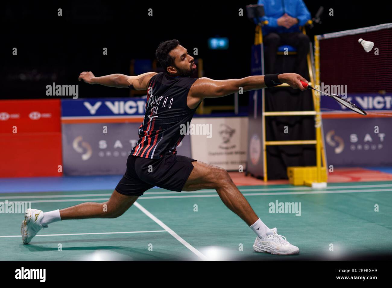 Sydney, Australie. 05 août 2023. Prannoy H. S. de l'Inde en action lors du match en simple masculin le jour 5 du GROUPE SATHIO Australian Badminton Open 2023 entre l'Inde et l'Inde au Quaycentre le 5 août 2023 à Sydney, Australie Credit : IOIO IMAGES/Alamy Live News Banque D'Images