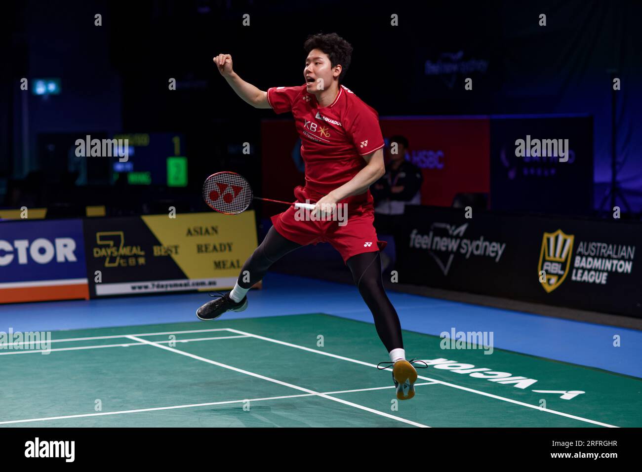 Sydney, Australie. 05 août 2023. SEO Seung Jae de Corée en action lors du match de double masculin le jour 5 du GROUPE SATHIO Australian Badminton Open 2023 entre la Corée et le Taipei chinois au Quaycentre le 5 août 2023 à Sydney, Australie Credit : IOIO IMAGES/Alamy Live News Banque D'Images