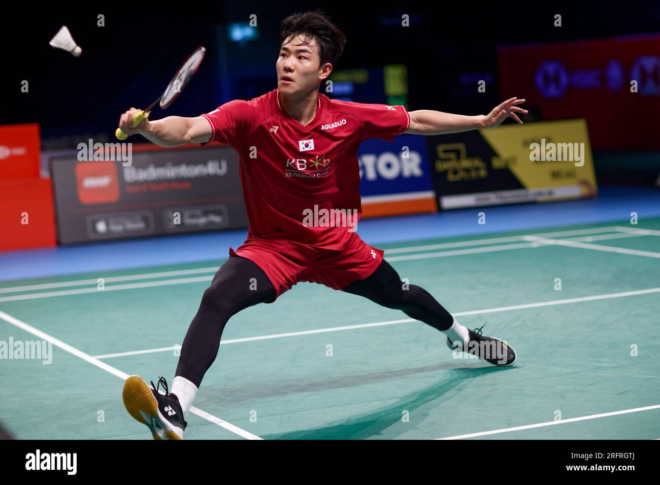 Sydney, Australie. 05 août 2023. Kang min Hyuk de Corée en action lors du match de double masculin le jour 5 de l'Open de badminton australien DU GROUPE SATHIO 2023 entre la Corée et le Taipei chinois au Quaycentre le 5 août 2023 à Sydney, Australie Credit : IOIO IMAGES/Alamy Live News Banque D'Images