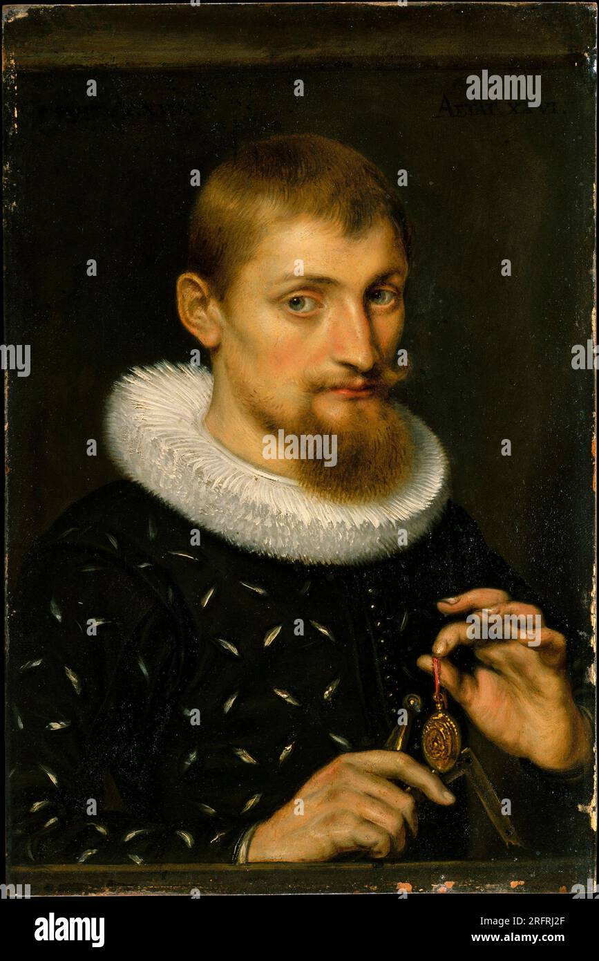 Portrait d'un homme, peut-être un architecte ou un géographe. Peter Paul Rubens. 1597. Banque D'Images
