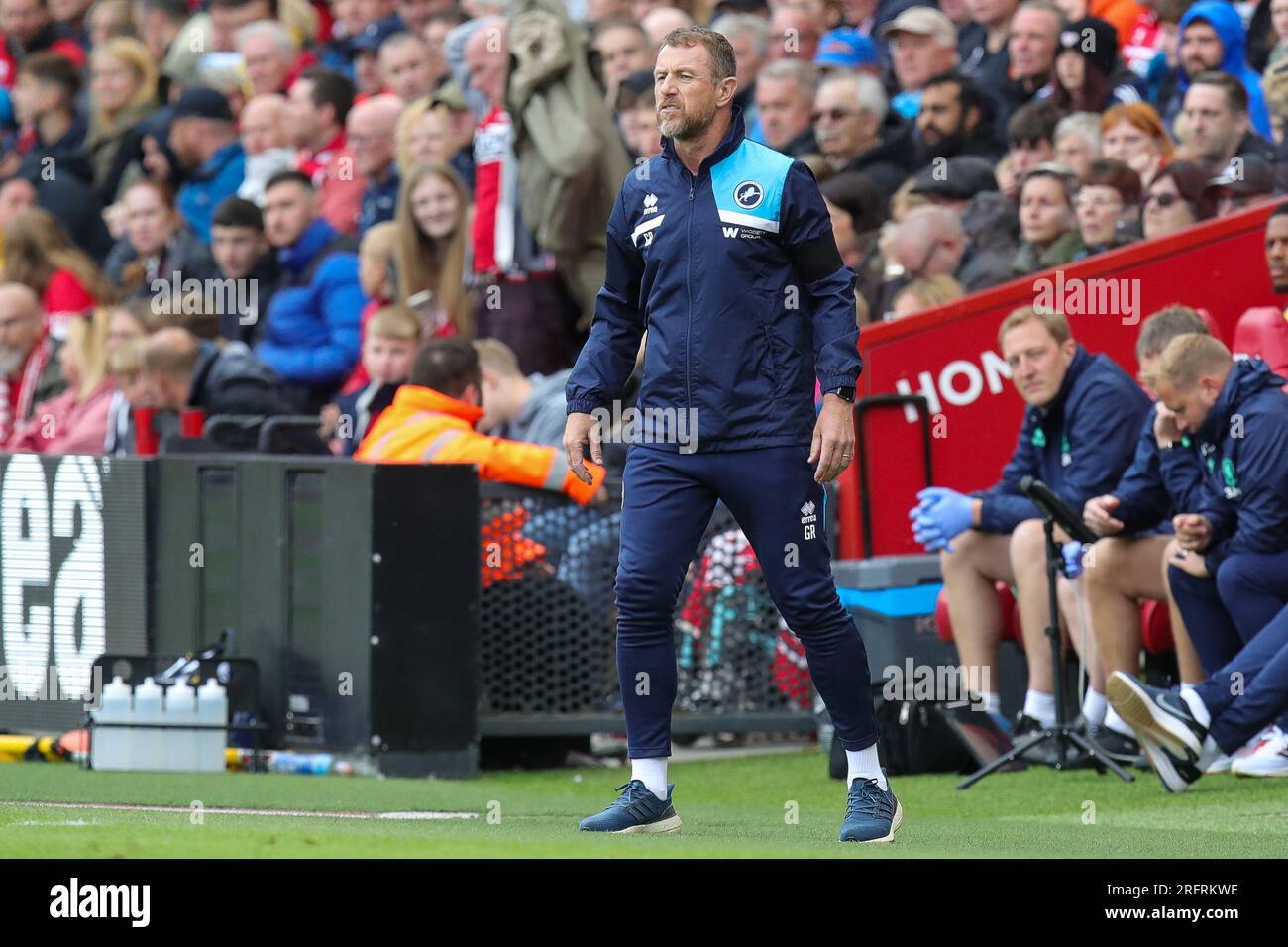 Middlesbrough, Royaume-Uni. 05 août 2023. Gary Rowett Manager de Millwall lors du Sky Bet Championship Match Middlesbrough vs Millwall au Riverside Stadium, Middlesbrough, Royaume-Uni, le 5 août 2023 (photo de James Heaton/News Images) à Middlesbrough, Royaume-Uni le 8/5/2023. (Photo de James Heaton/News Images/Sipa USA) crédit : SIPA USA/Alamy Live News Banque D'Images