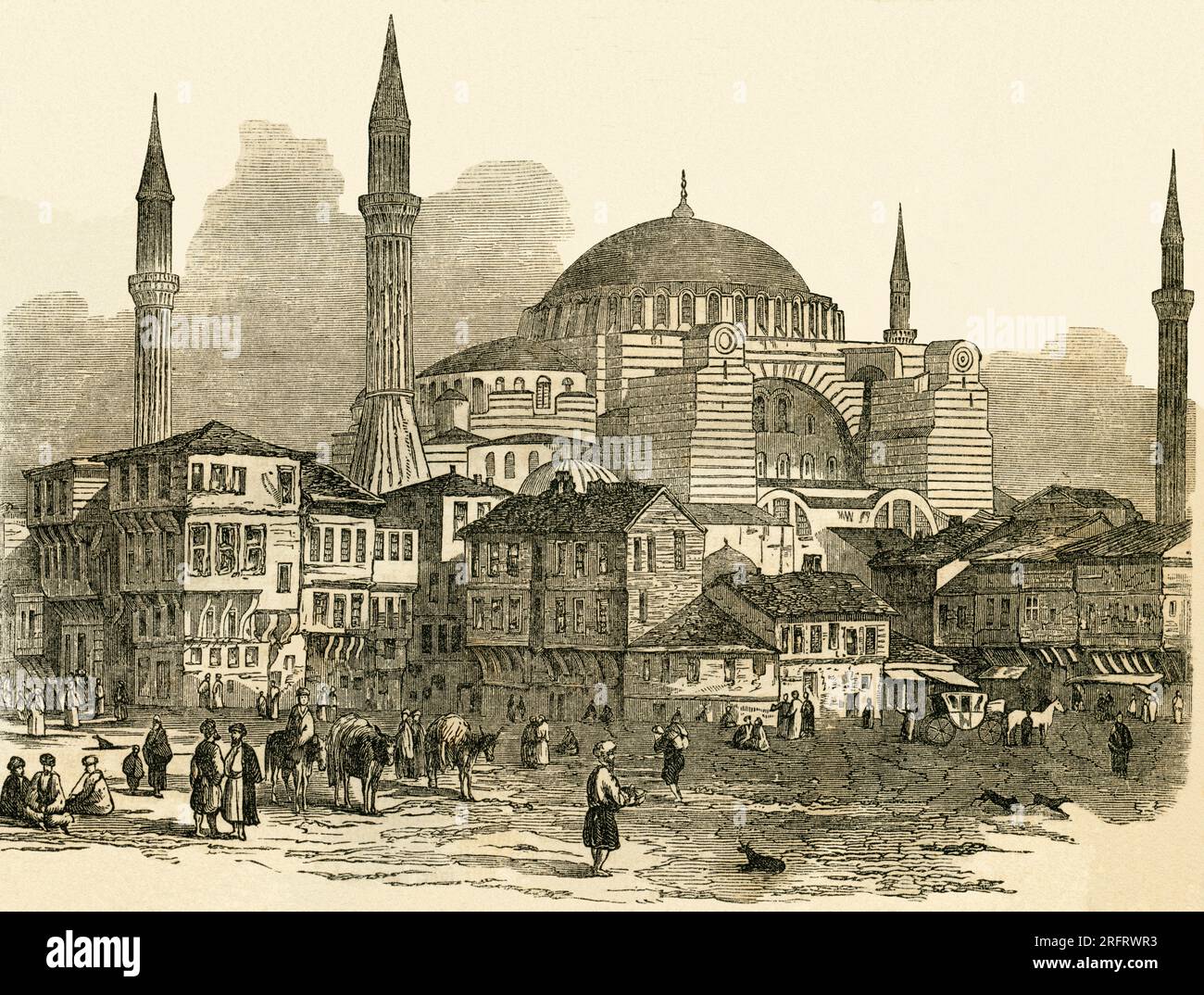 Europa, Spanien, Istanbul Konstantinopel ( ) , Stadtteil Eminonü, die Große Moschee ( Sainte-sophie ) , Holzstich aus : ' ' Familien-Journal Illustrirtes, eine Wochenschrift zur Belehrung und Unterhaltung, Verlag der Anglais Kunstanstalt von A. H. Payne, Leipzig, Dresde, 1853 . / L'Europe, la Turquie, Istanbul Constantinople ( ), district Eminonü, la grande mosquée Sainte-Sophie ( ), la gravure sur bois à partir de : ' ' Familien-Journal Illustrirtes ( illustré ) magazin familiale, publié par A. H. Payne, Leipzig et Dresde, 1853 . Banque D'Images