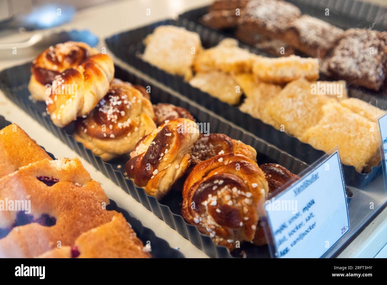Météo saisonnière, café Kleven, Gränna, Suède. Banque D'Images