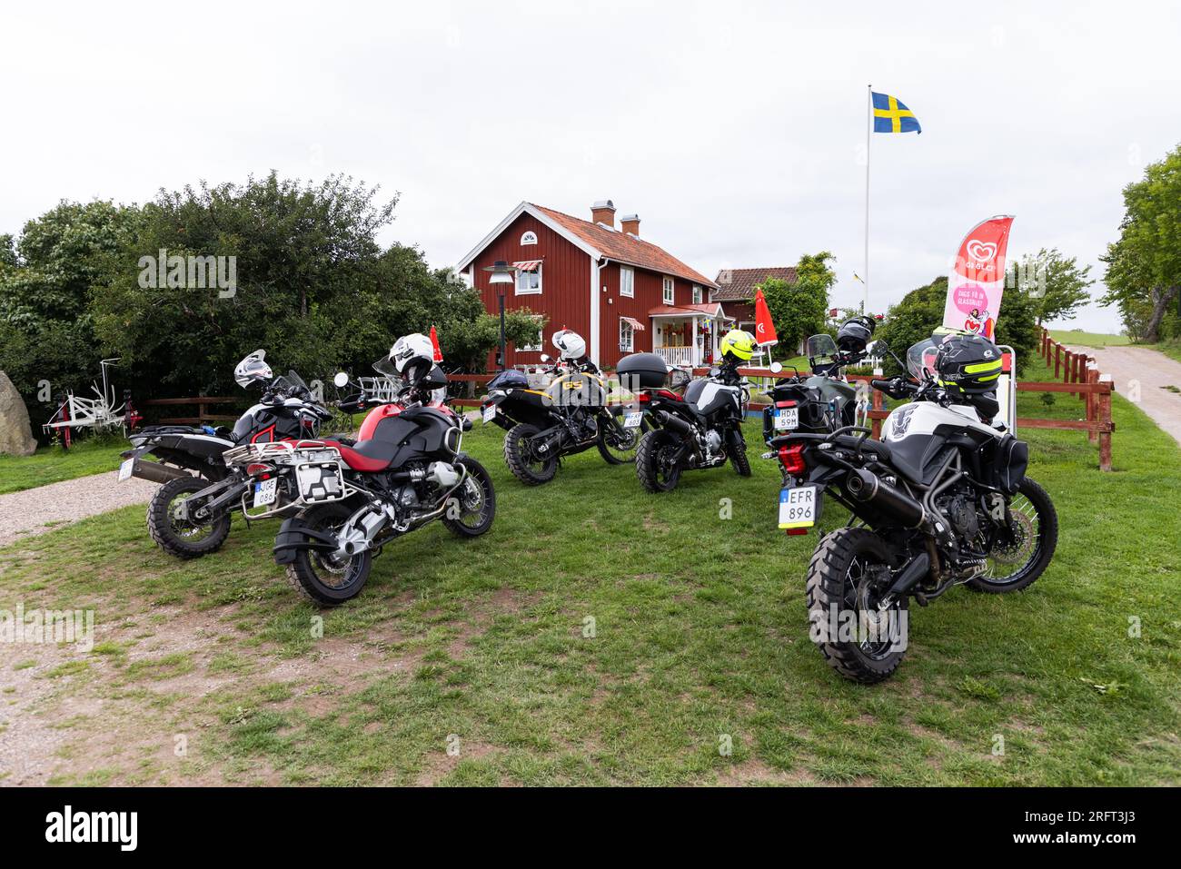 Météo saisonnière, café Kleven, Gränna, Suède. Banque D'Images