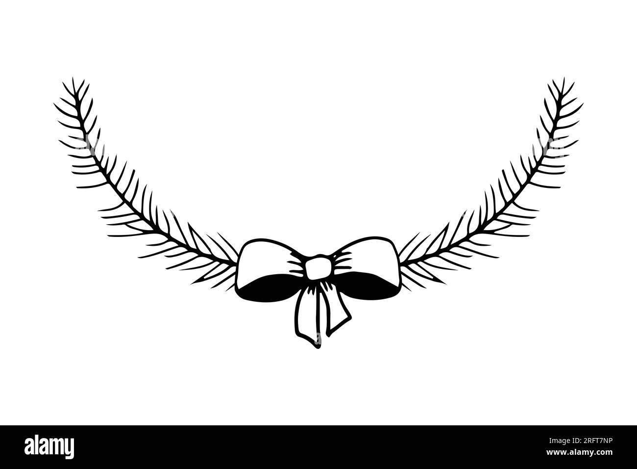 Bordure de branche d'arbre de pin avec arc dans le style doodle isolé sur fond blanc. Cadre mignon, design simple. Illustration vectorielle Illustration de Vecteur Bordure de branche d'arbre de pin avec arc dans le style doodle isolé sur fond blanc. Cadre mignon, design simple. Illustration vectorielle Illustration de Vecteur