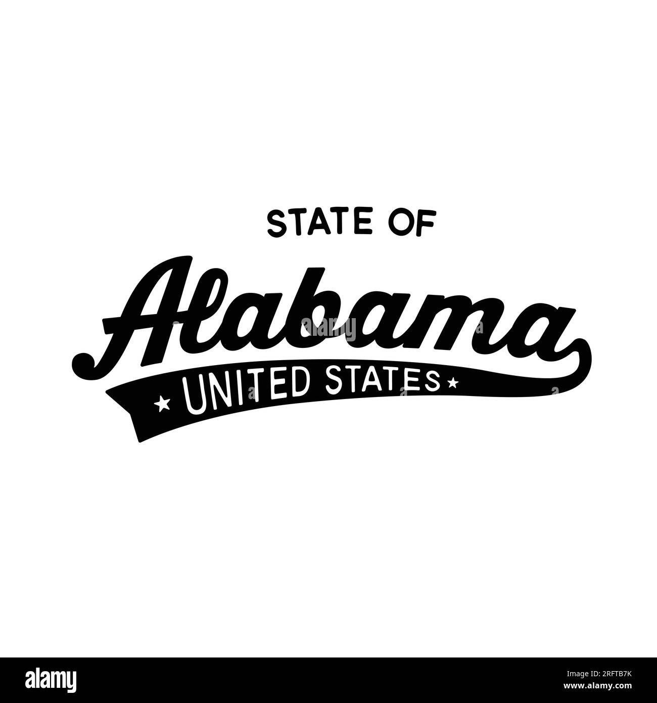 Motif lettrage de l'État de l'Alabama. Alabama, États-Unis, conception typographique. Alabama, conception de texte. Vecteur et illustration. Illustration de Vecteur