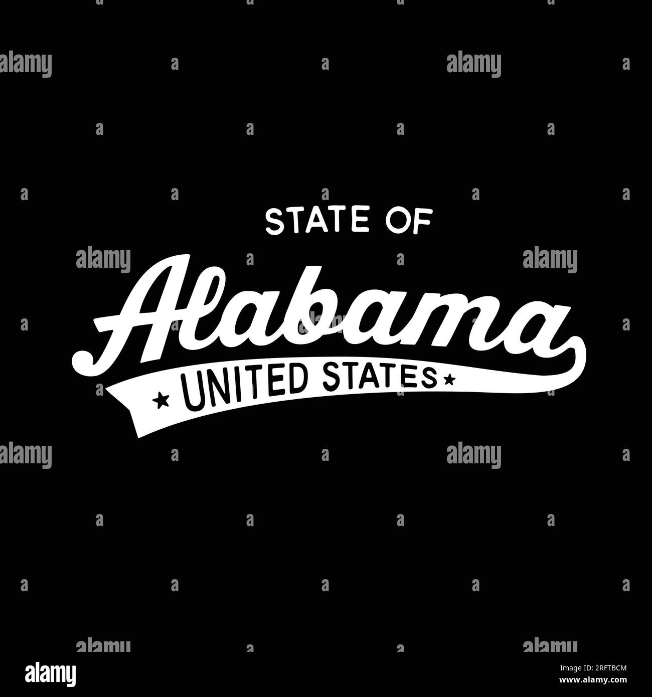 Motif lettrage de l'État de l'Alabama. Alabama, États-Unis, conception typographique. Alabama, conception de texte. Vecteur et illustration. Illustration de Vecteur