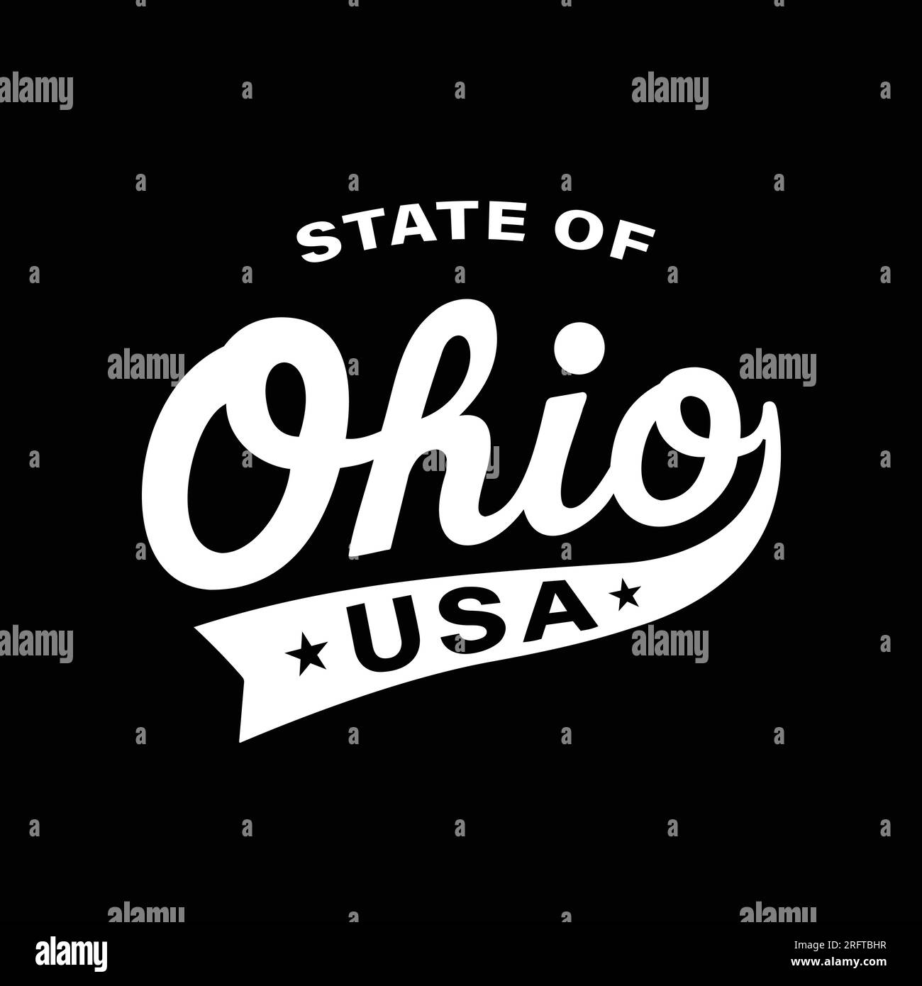 Motif lettrage State of Ohio. Ohio, États-Unis, conception typographique. Ohio, conception de texte. Vecteur et illustration. Illustration de Vecteur